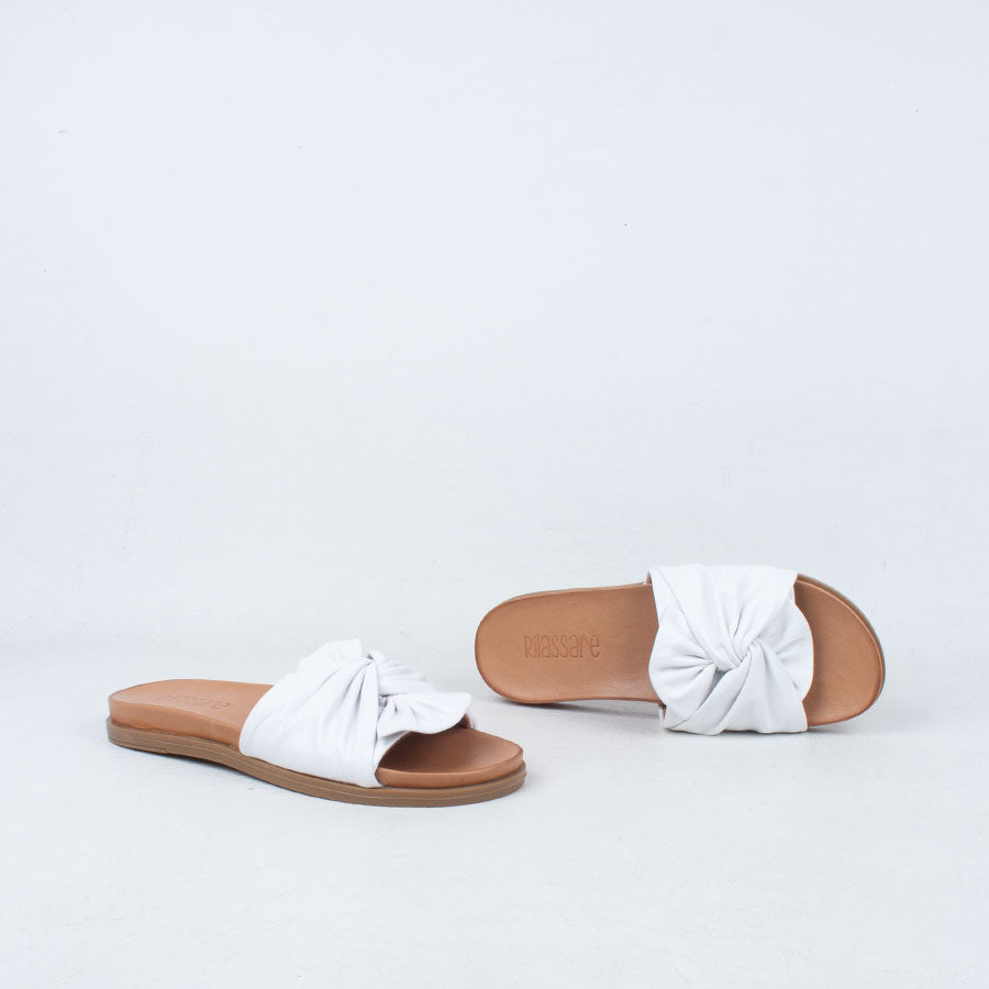 Women's white slide with bow Women's white slide with bow