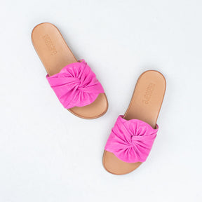 Women's pink slide with bow