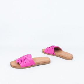 Women's pink slide with bow