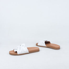 Women's white slide with bow